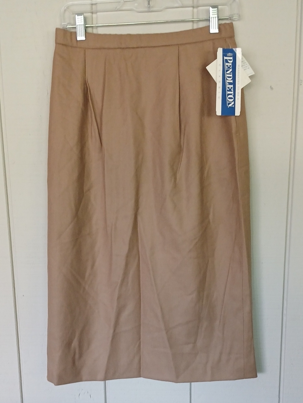 Pendleton Wool NWT Vintage Beige Pencil Midi Skirt Size 8